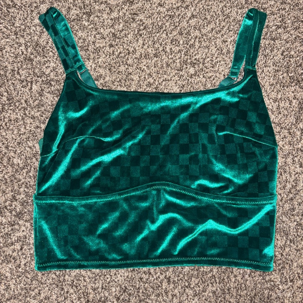 Colsie Velvet Checkerboard Brami- Large
